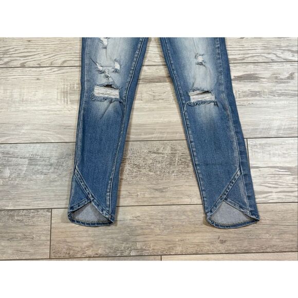 KanCan signature distressed mid rise ankle skinny jeans size 25 - Picture 3 of 11